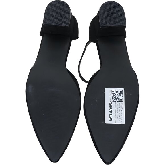 Black Suede Ankle Strap Heels - Picture 6 of 6